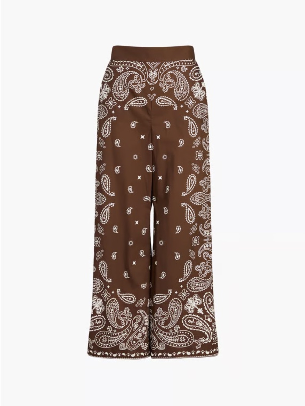 SUNCOO Brown Paisley-Print Wide Leg Pants